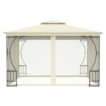 vidaXL Altánok so sieťkami 300x300x265 cm, krémový – Obrázok 3