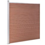 vidaXL Záhradný plot, WPC 175x186 cm, hnedý – Obrázok 3
