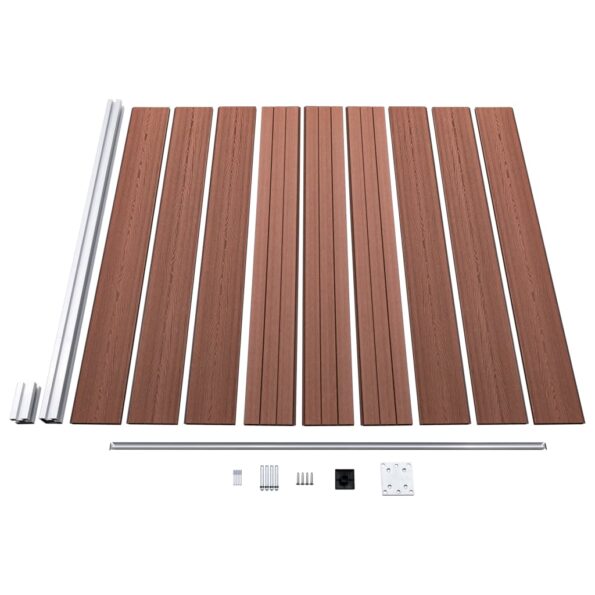vidaXL Záhradný plot, WPC 175x186 cm, hnedý – Obrázok 4