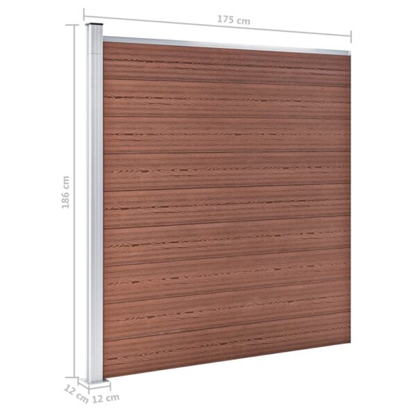 vidaXL Záhradný plot, WPC 175x186 cm, hnedý – Obrázok 9