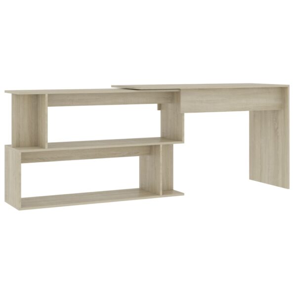 vidaXL Rohový stôl, dub sonoma200x50x76 cm, kompozitné drevo – Obrázok 2