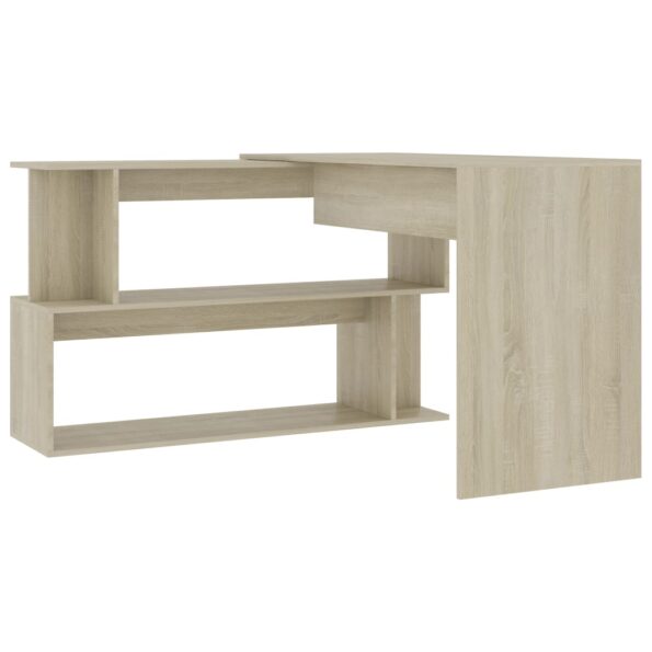 vidaXL Rohový stôl, dub sonoma200x50x76 cm, kompozitné drevo – Obrázok 5