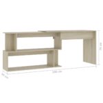 vidaXL Rohový stôl, dub sonoma200x50x76 cm, kompozitné drevo – Obrázok 7