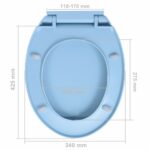 vidaXL WC sedadlo, pomalé sklápanie, modré, oválne – Obrázok 10