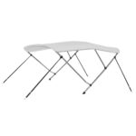 vidaXL Strieška Bimini s 3 oblúkmi, biela 183x140x137 cm
