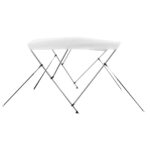 vidaXL Strieška Bimini s 3 oblúkmi, biela 183x140x137 cm – Obrázok 7
