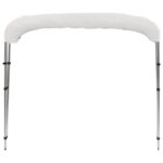 vidaXL Strieška Bimini s 3 oblúkmi, biela 183x140x137 cm – Obrázok 8