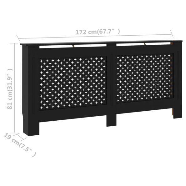 vidaXL Kryt na radiátor, čierny 172x19x81,5 cm, MDF – Obrázok 8