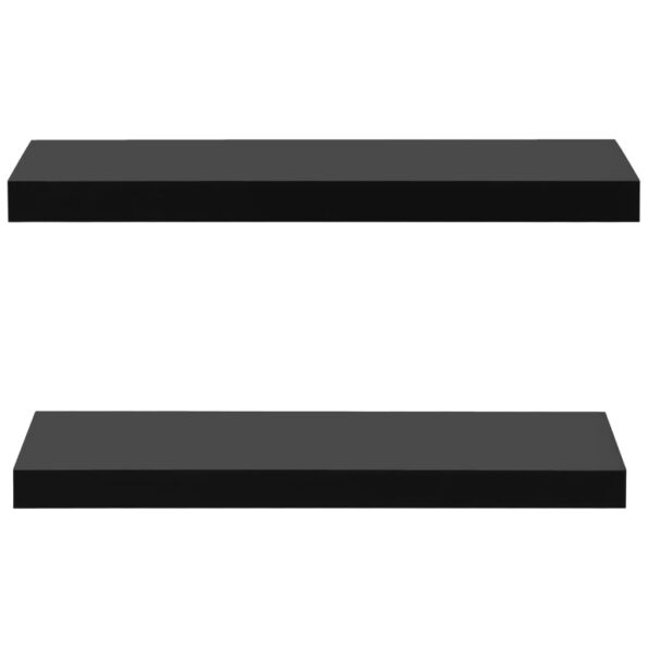 vidaXL Plávajúce nástenné police 2 ks čierne 60x20x3,8 cm – Obrázok 3