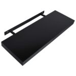 vidaXL Plávajúce nástenné police 2 ks čierne 60x20x3,8 cm – Obrázok 4