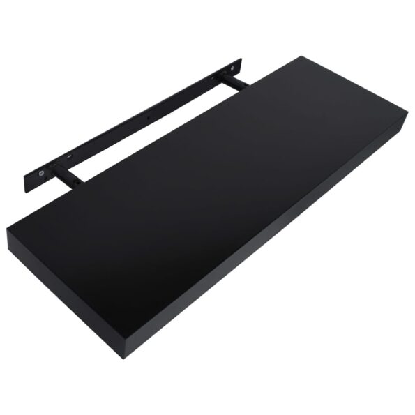 vidaXL Plávajúce nástenné police 2 ks čierne 60x20x3,8 cm – Obrázok 4