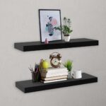vidaXL Plávajúce nástenné police 2 ks čierne 60x20x3,8 cm