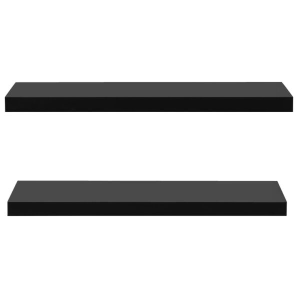vidaXL Plávajúce nástenné police 2 ks čierne 100x20x3,8 cm – Obrázok 3