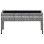 vidaXL Záhradný stôl sivý 75x40x37 cm polyratanový – Obrázok 3