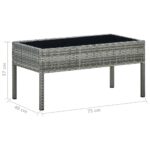 vidaXL Záhradný stôl sivý 75x40x37 cm polyratanový – Obrázok 5