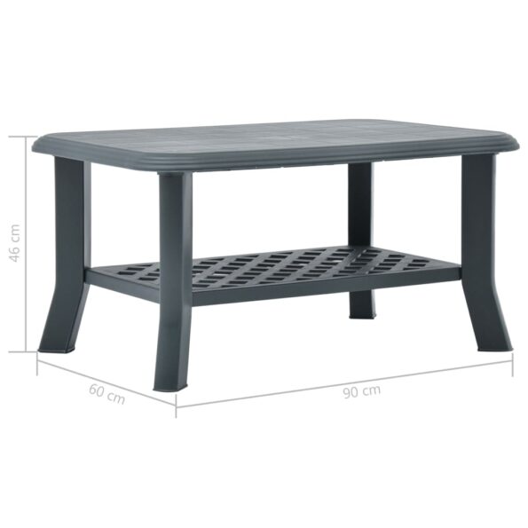 vidaXL Konferenčný stolík, zelený 90x60x46 cm, plast – Obrázok 7
