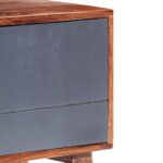 vidaXL TV skrinka, sivá 140x30x45 cm, drevený masív – Obrázok 5