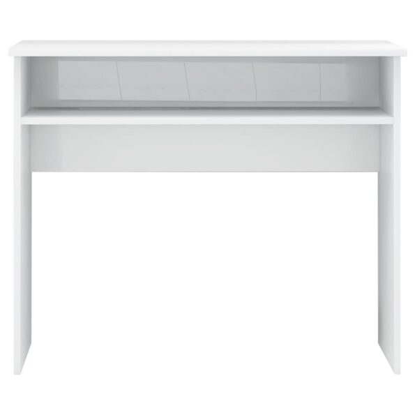 vidaXL Písací stôl, lesklý biely 90x50x74 cm, kompozitné drevo – Obrázok 4