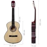 vidaXL Klasická gitara pre začiatočníkov 4/4 39" lipové drevo – Obrázok 7