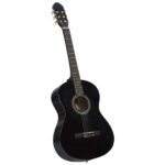 vidaXL Klasická gitara pre začiatočníkov čierna 4/4 39" lipové drevo