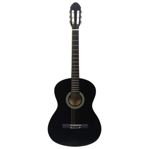vidaXL Klasická gitara pre začiatočníkov čierna 4/4 39" lipové drevo – Obrázok 2