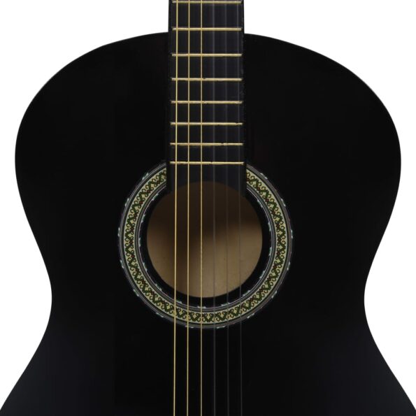vidaXL Klasická gitara pre začiatočníkov čierna 4/4 39" lipové drevo – Obrázok 5