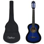 vidaXL 8-dielna klasická gitarová sada pre začiatočníkov modrá 1/2 34"