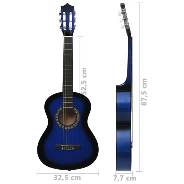 vidaXL 8-dielna klasická gitarová sada pre začiatočníkov modrá 1/2 34" – Obrázok 11