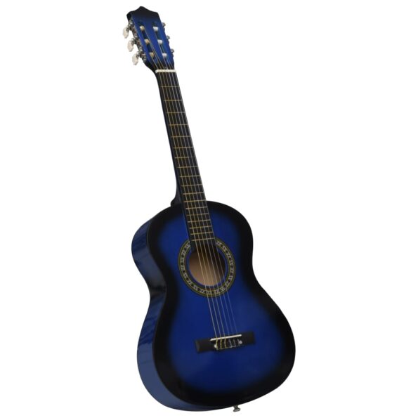vidaXL 8-dielna klasická gitarová sada pre začiatočníkov modrá 1/2 34" – Obrázok 5