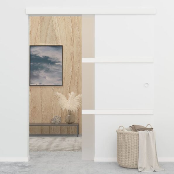 vidaXL Posuvné dvere s jemným zatváraním ESG sklo a hliník 90x205 cm – Obrázok 3