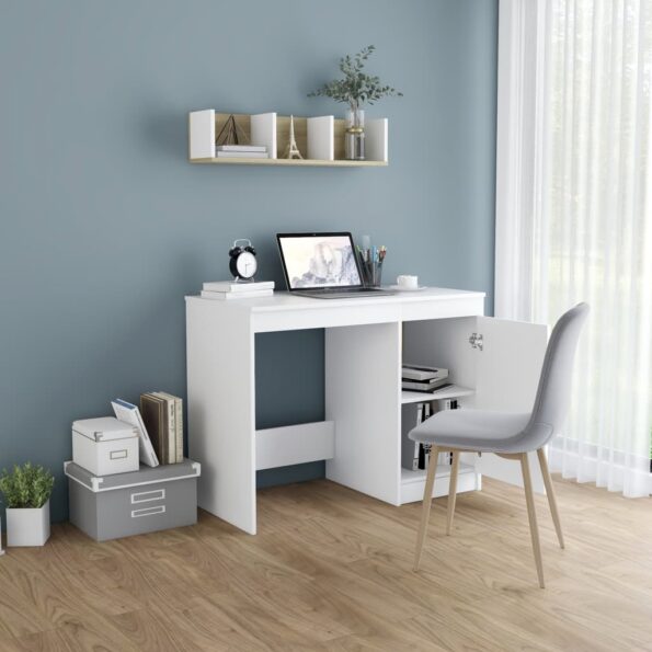 vidaXL Písací stôl, biely 100x50x76 cm, kompozitné drevo – Obrázok 3