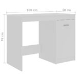 vidaXL Písací stôl, biely 100x50x76 cm, kompozitné drevo – Obrázok 9