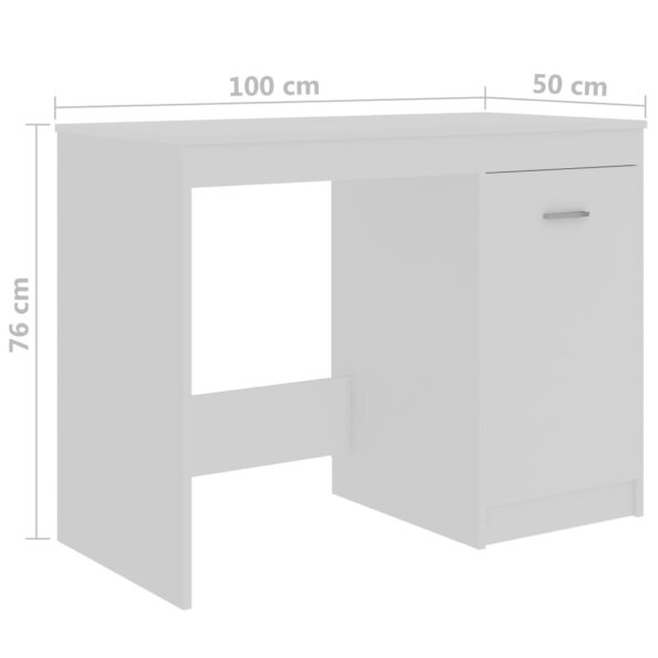 vidaXL Písací stôl, biely 100x50x76 cm, kompozitné drevo – Obrázok 9