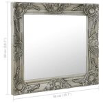 vidaXL Nástenné zrkadlo v barokovom štýle 50x50 cm strieborné – Obrázok 6