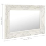 vidaXL Nástenné zrkadlo v barokovom štýle 60x40 cm biele – Obrázok 6