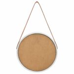 vidaXL Nástenné zrkadlo s popruhom strieborné 40 cm – Obrázok 5