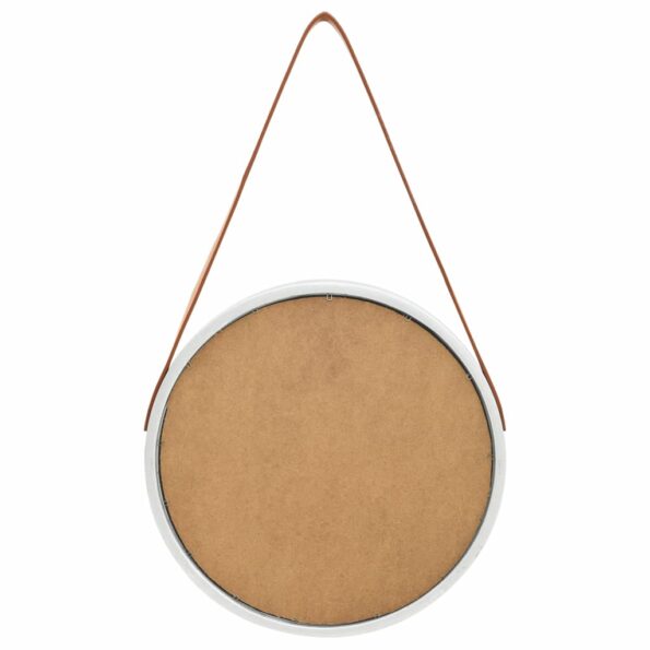 vidaXL Nástenné zrkadlo s popruhom strieborné 40 cm – Obrázok 5