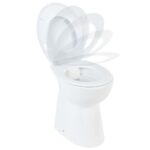 vidaXL Bezokrajová toaleta 7 cm extra výška, pomalé zatváranie, biela keramika – Obrázok 4