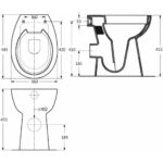 vidaXL Bezokrajová toaleta 7 cm extra výška, pomalé zatváranie, biela keramika – Obrázok 10
