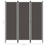vidaXL 3-panelový paraván antracitový 150x180 cm – Obrázok 6