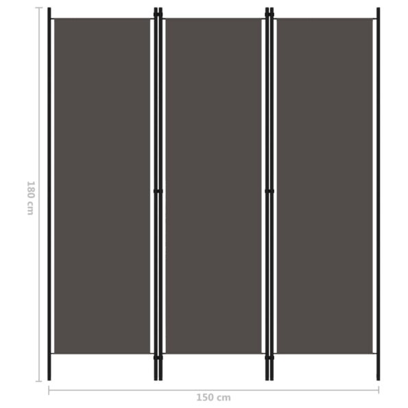 vidaXL 3-panelový paraván antracitový 150x180 cm – Obrázok 6