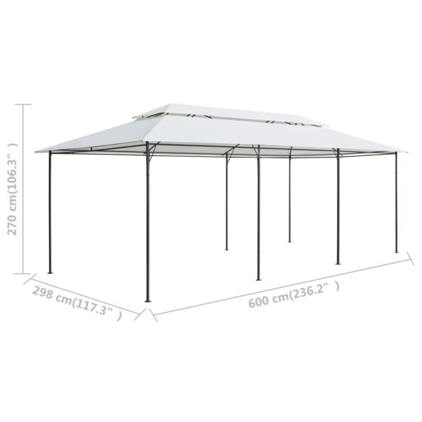 vidaXL Altánok 600x298x270 cm, biely 180g/m² – Obrázok 7
