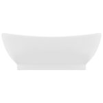 vidaXL Luxusné umývadlo, prepad, matné biele 58,5x39 cm, keramika – Obrázok 3