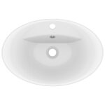 vidaXL Luxusné umývadlo, prepad, matné biele 58,5x39 cm, keramika – Obrázok 4