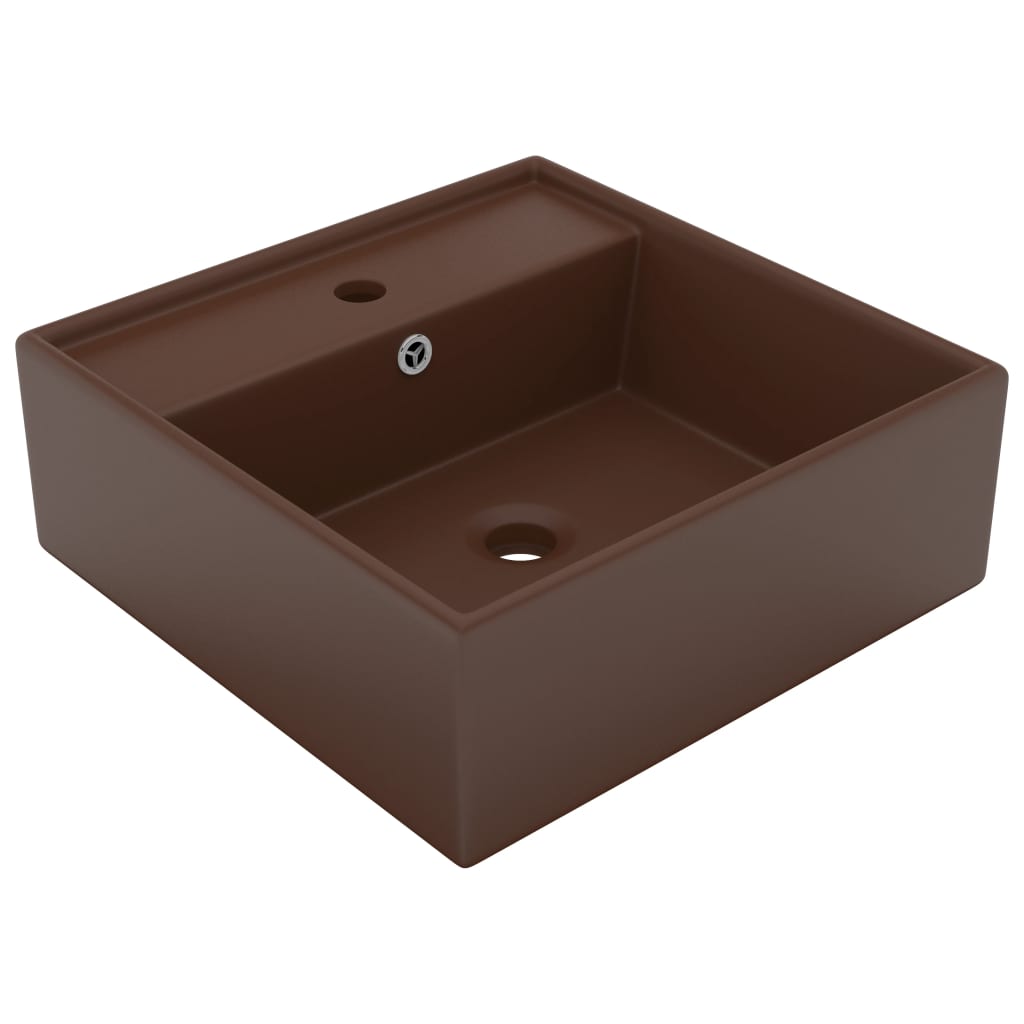 VXL8720286036563_a_en_hd_1.jpg vidaXL Luxusné umývadlo, prepad, matné hnedé 41x41 cm, keramika – Obrázok 1