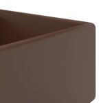 vidaXL Luxusné umývadlo, prepad, matné hnedé 41x41 cm, keramika – Obrázok 4