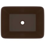 vidaXL Luxusné umývadlo matné tmavohnedé 41x30x12 cm keramické – Obrázok 3