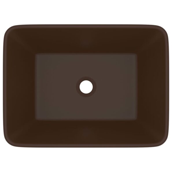 vidaXL Luxusné umývadlo matné tmavohnedé 41x30x12 cm keramické – Obrázok 3