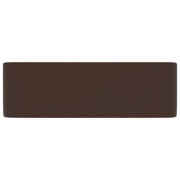 vidaXL Luxusné umývadlo matné tmavohnedé 41x30x12 cm keramické – Obrázok 4