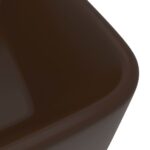 vidaXL Luxusné umývadlo matné tmavohnedé 41x30x12 cm keramické – Obrázok 5